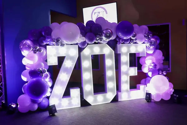 Purple and White Balloon Garland