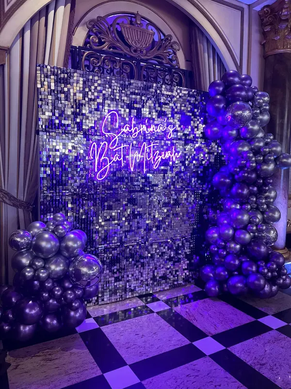 Purple and Silver Metallic Balloon Garland
