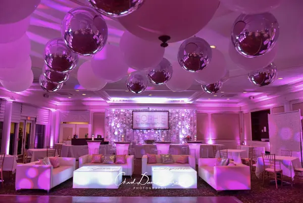 White and Silver Ceiling Balloons