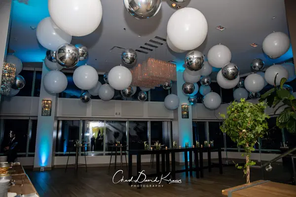 White and Silver Balloon Install