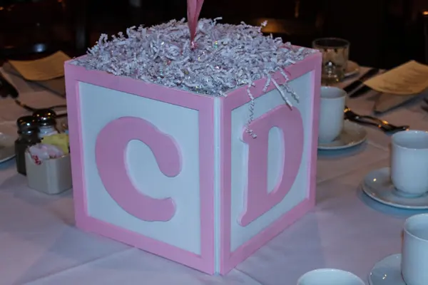 Baby Block Cube Centerpiece