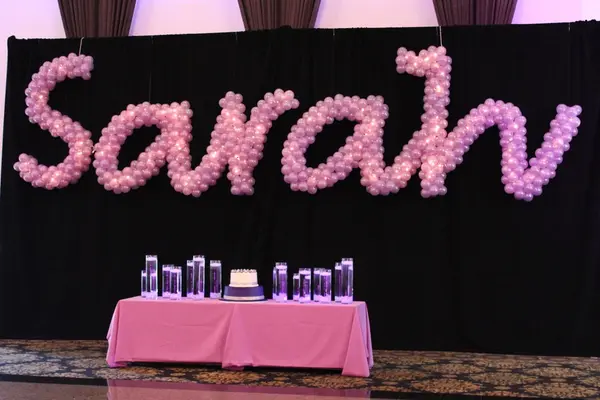 Lavender Name in Balloons
