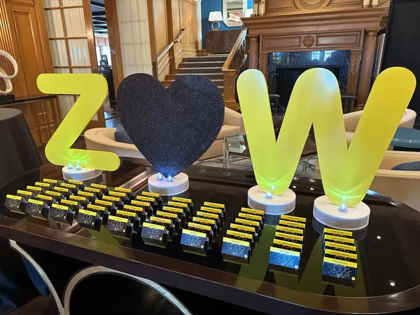 Cutout Initials Seating Card Display