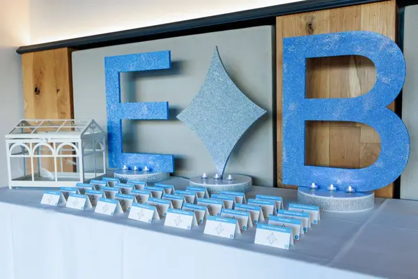 Glittered Initials Entrance Display