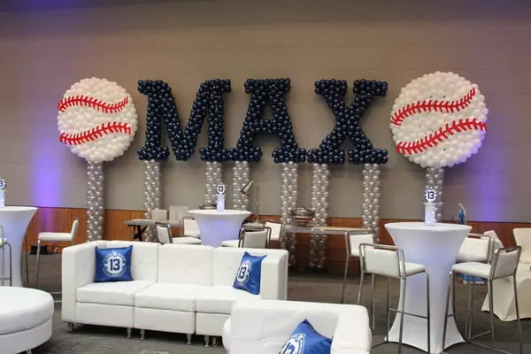 Baseball Name in Balloons