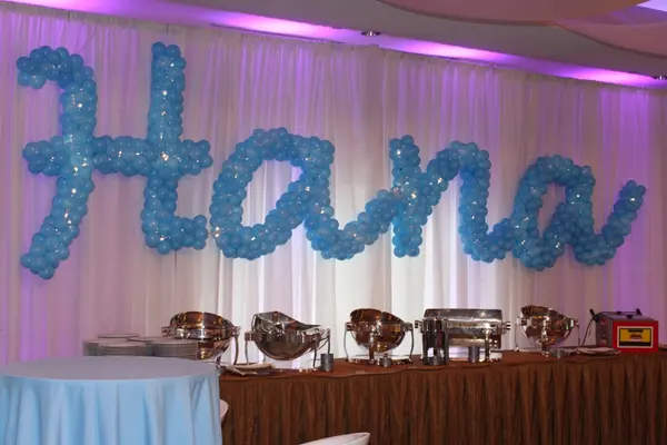 Light Blue Name in Balloons